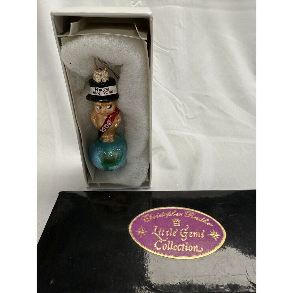 Radko‎ Millennium Munchkin Gem New Year's Baby 2000 Glass Christmas Ornament Vtg